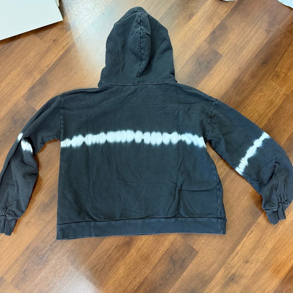 All Saints Rihan Women's Tye Dye Hoodie Black White Sz M Casual Y2K Lounge - Picture 3 of 10